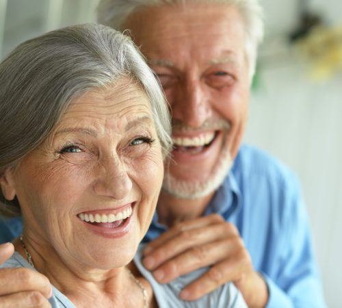 Happy senior couple Portrait of a happy senior couple at home
